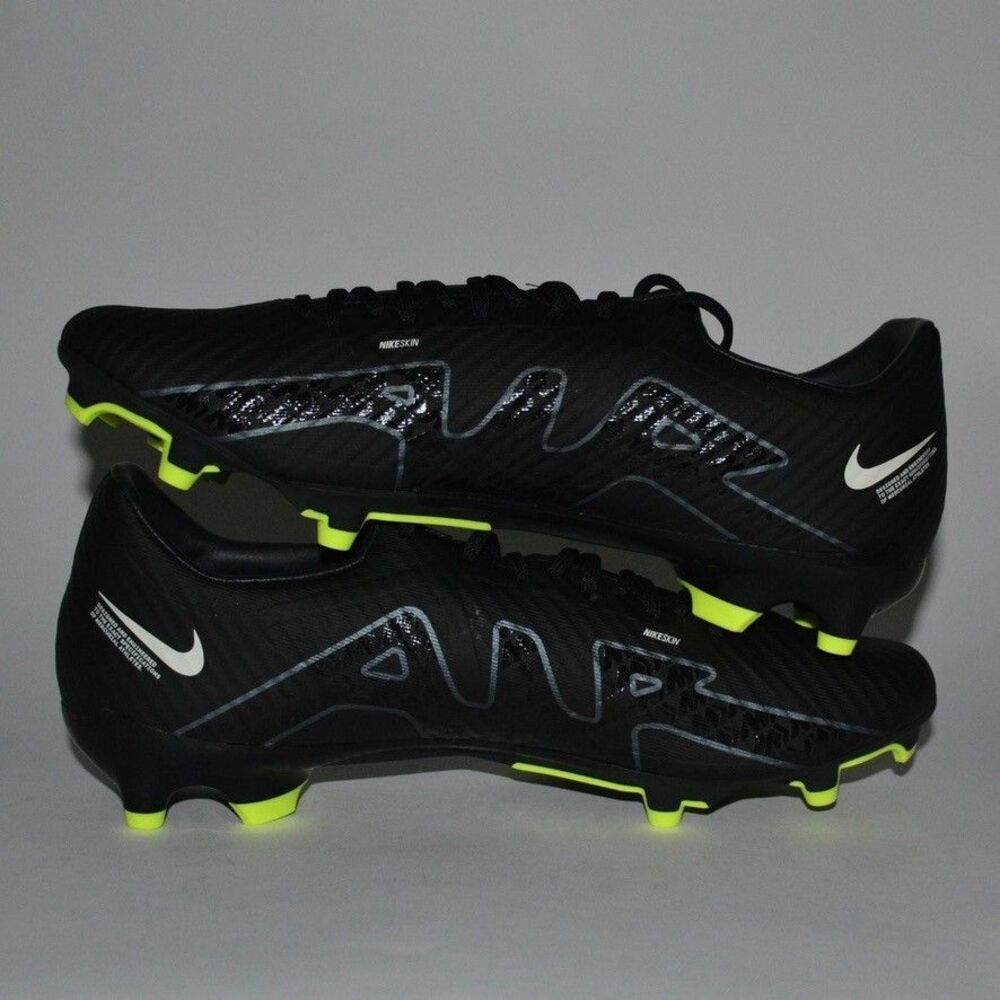 Nike Mercurial Vapor 15 Academy FG/MG Size 9 Black Grey Volt DJ5631-001 Cleat - Picture 3 of 8